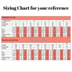 Sizing Chart for Reference 💁🏽‍♀️